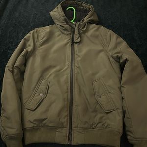H&M mens hooded bomber jacket